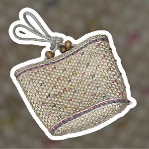 Vintage straw bucket bag